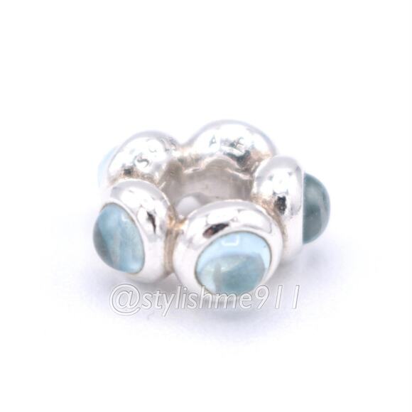 Rare Authentic Pandora Blue Topaz Cabochon Charm - Picture 7 of 9